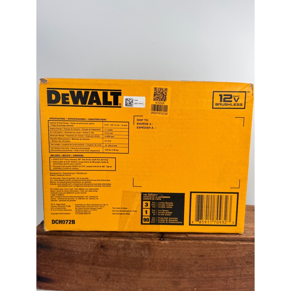 DEWALT 12V Brushless SDS Plus Rotary Hammer - Yellow - Picture 3 of 9